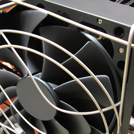 A close-up of a silent fan within a psu
