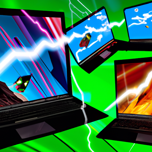 An action game paused on the screen showing the laptops high-definition display and vibrant colors