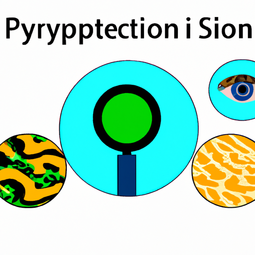 An illustration of various objects with a python logo indicating object recognition